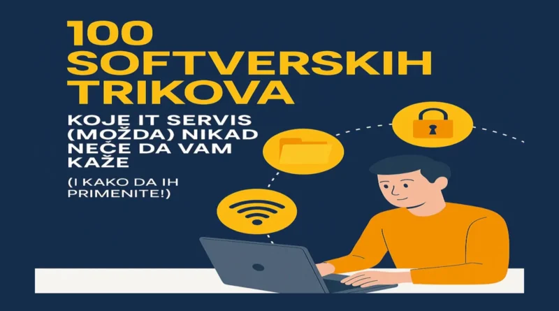 „Infografika sa 100 softverskih trikova za korisnike Windows računara – vodič TechFokus.rs”