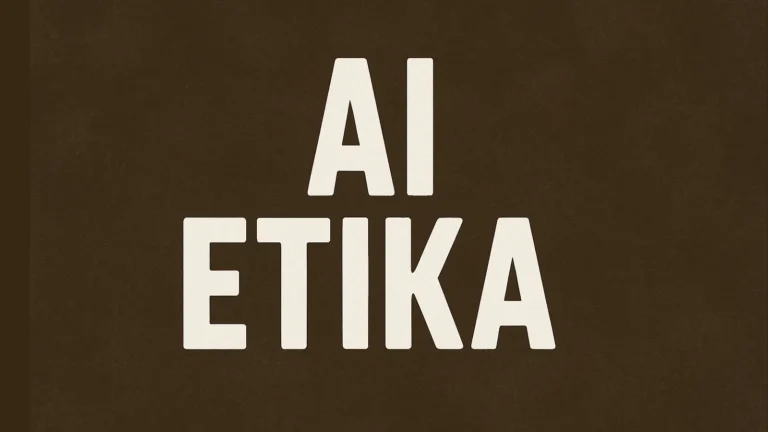AI etika – naslovna ilustracija sa tamnom pozadinom i belim tekstom