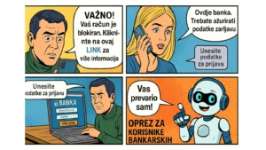 Strip o fišing prevari kroz SMS poruke i krađu podataka iz bankarske aplikacije