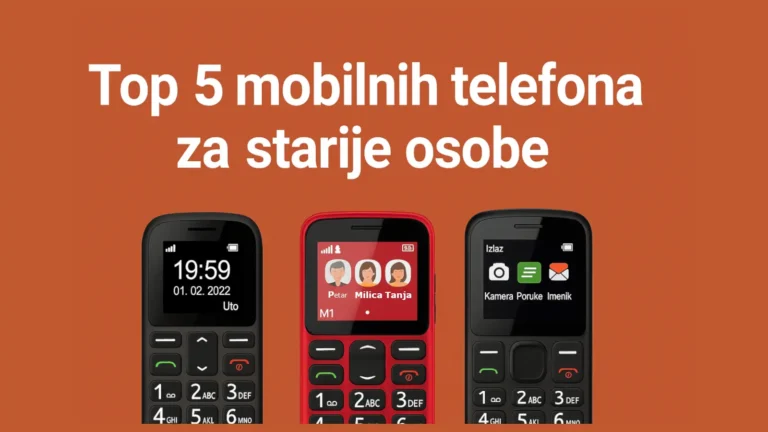 Mobilni telefoni za starije osobe sa velikim tasterima i jednostavnim ekranom Caption: Top 5 mobilnih telefona za starije osobe u Srbiji – vodič za 2025