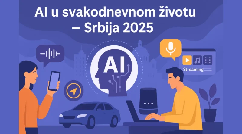 AI u svakodnevnom životu u Srbiji – ilustracija primene veštačke inteligencije u 2025. godini