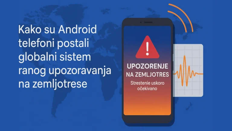 Android telefoni kao seizmički detektori 1 Android telefon prikazuje upozorenje na zemljotres sa seizmografom u pozadini