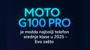 Motorola G100 Pro – promotivna slika sa tekstom na srpskom jeziku