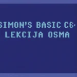 Simon's BASIC C64 – Lekcija Osma, retro ekran sa tekstom u stilu Commodore 64