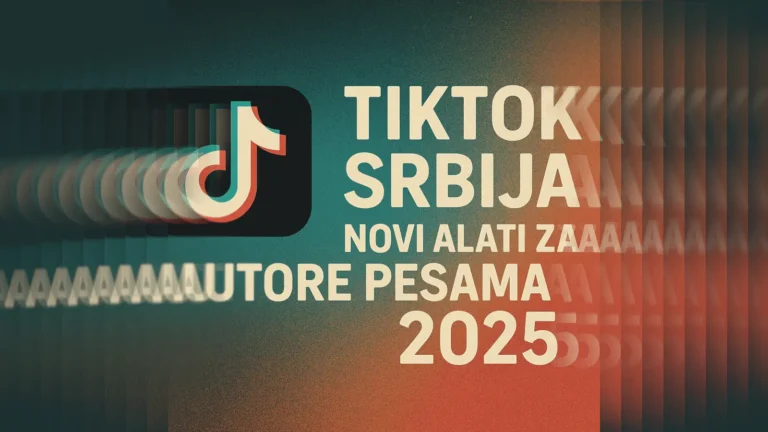 TikTok Srbija – Novi alati za autore pesama 2025, promociona slika sa retro dizajnom