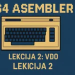 C64 Asembler – Lekcija 2 sa ilustracijom retro tastature Commodore 64