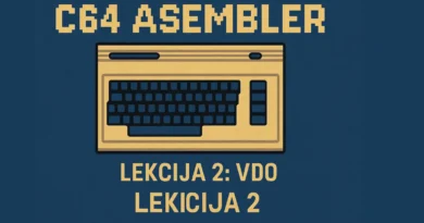 C64 Asembler – Lekcija 2 sa ilustracijom retro tastature Commodore 64