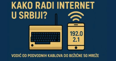 Ilustracija internet povezanosti u Srbiji – podvodni kablovi, optika, 5G
