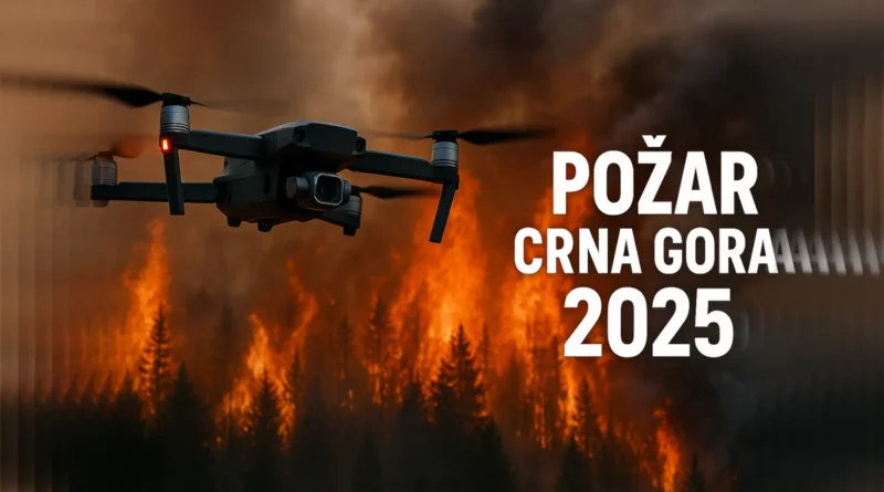 Dron iznad požara u Crnoj Gori sa fokusom na tehnologiju gašenja