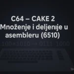 C64 – CAKE 2: množenje i deljenje u asembleru 6510 na Commodore 64, ilustracija binarnog postupka i C64 tastature