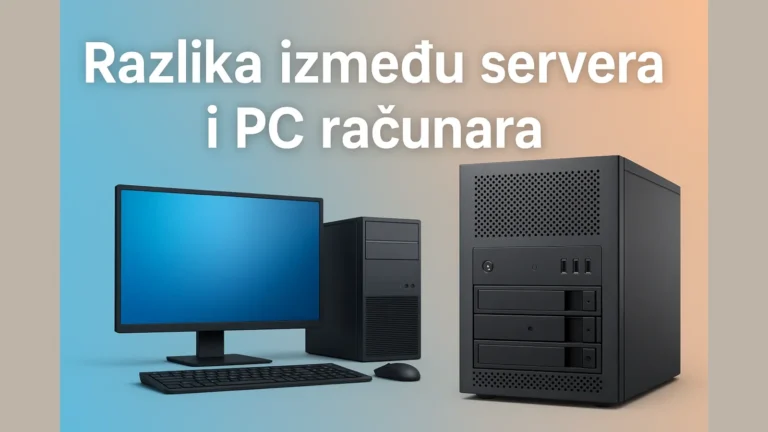 Razlika između servera i PC računara – ilustracija servera i desktop računara