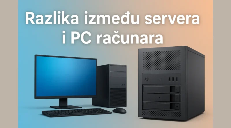 Razlika između servera i PC računara – ilustracija servera i desktop računara