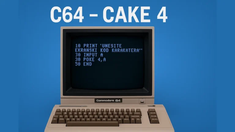 Commodore 64 računar sa monitorom koji prikazuje BASIC kod