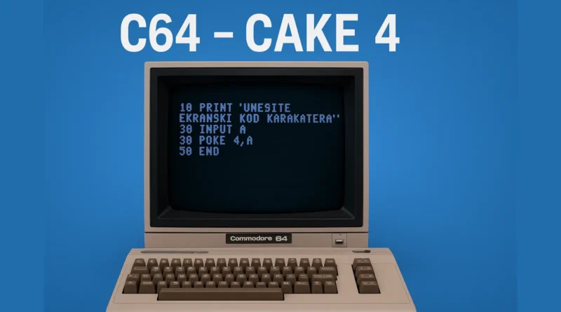 Commodore 64 računar sa monitorom koji prikazuje BASIC kod