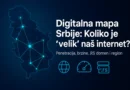 Digitalna mapa Srbije sa mrežnim čvorovima i naslovom: Koliko je velik naš internet
