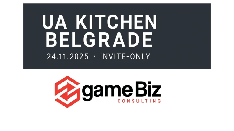 GameBiz Consulting najavljuje događaj UA Kitchen u Beogradu 1 UA Kitchen Belgrade 24.11.2025 – Invite-Only Event by GameBiz Consulting with logo