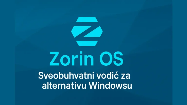 Zorin OS vodič – Linux alternativa za Windows sa plavom pozadinom i logom Zorin OS