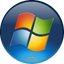 Stilizovan retro logo za Windows VISTA sa minimalističkim prozorom na jednobojnoj pozadini, u duhu ranih verzija Windows operativnog sistema.