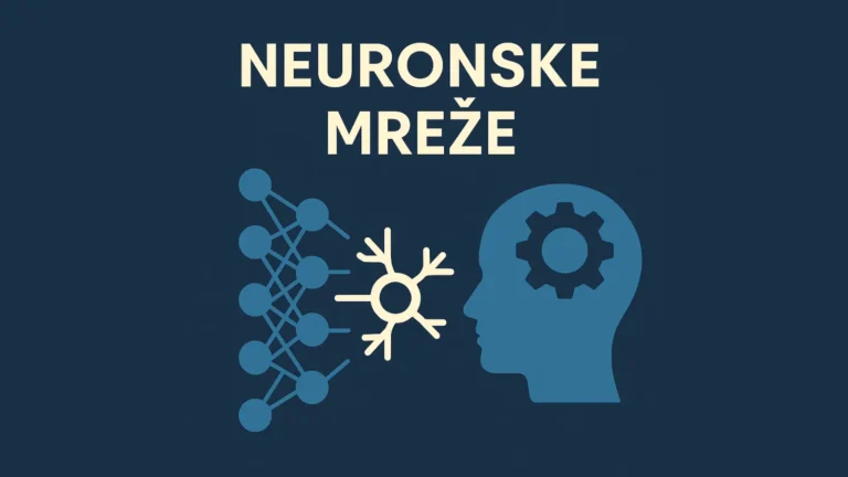 Digitalni prikaz mozga i neuronske mreže u plavim tonovima sa natpisom „Šta su neuronske mreže?“