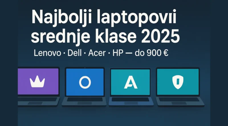 Uporedni test laptopova srednje klase 2025 u Srbiji (do 900 €) – Lenovo, Dell, Acer i HP