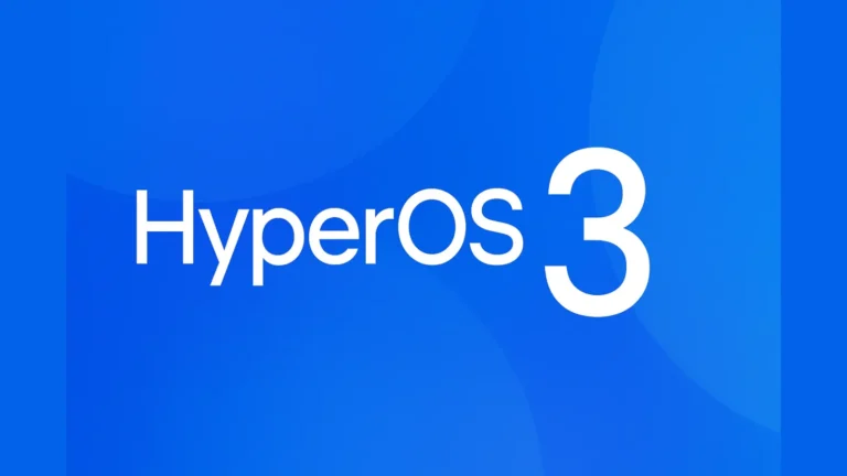 Digitalna ilustracija HyperOS 3 logotipa u plavom gradient stilu