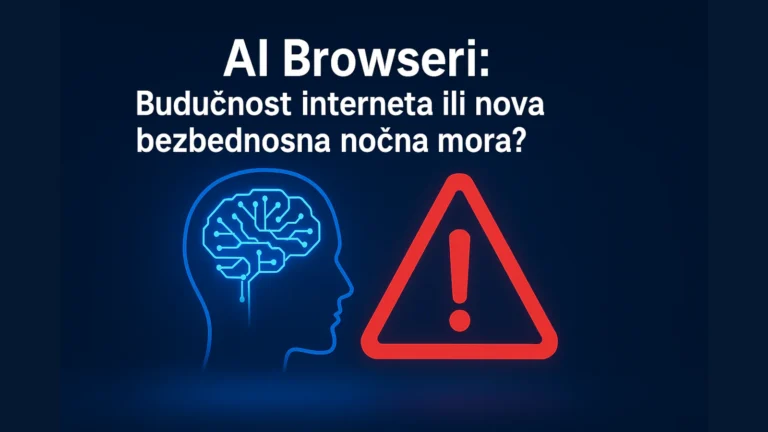 AI browseri budućnost interneta ili nova bezbednosna noćna mora, digitalni mozak i crveni znak upozorenja