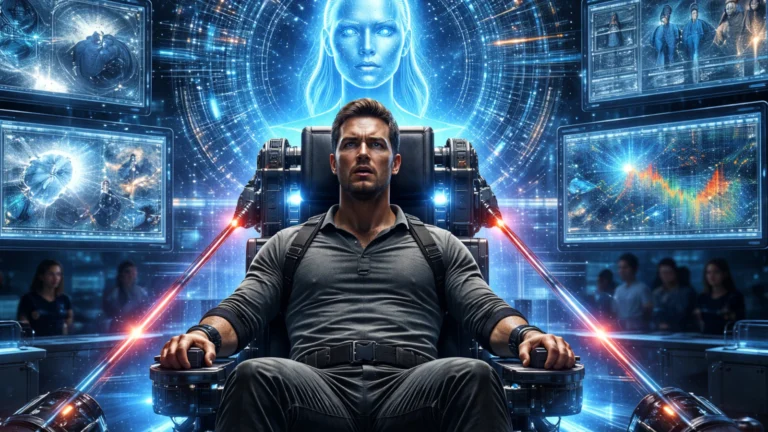 AI i Milost: Kada algoritam postane sudija i dželat 1 Ilustracija filma Milost u kojoj veštačka inteligencija odlučuje o sudbini optuženog u futurističkoj sudnici