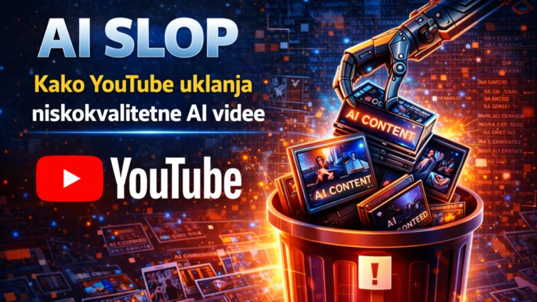 AI Slop: Digitalno „smeće“ i YouTube-ov obračun sa lažnim sadržajem 1 AI slop na YouTube-u – ilustracija uklanjanja niskokvalitetnih AI video snimaka