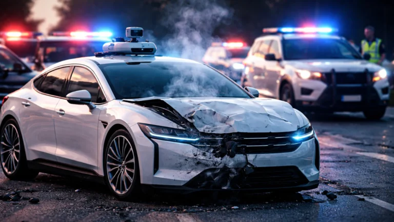 Samovozeći automobil oštećen u saobraćajnoj nesreći uz prisustvo policije