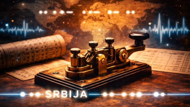 Šta je to Morzeov kod? Više od tačaka i crtica 1 Stari telegrafski uređaj sa prikazom reči SRBIJA u Morzeovom kodu