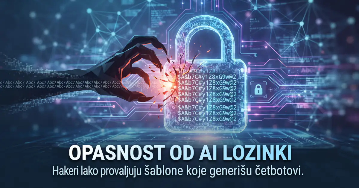 Nikada ne pravite lozinke pomoću AI četbotova: Laka su meta za hakere 1 Digitalna ilustracija hakerske ruke koja pokušava da provali digitalni katanac sa kodom, simbolizujući bezbednosni rizik pri korišćenju AI za kreiranje lozinki.