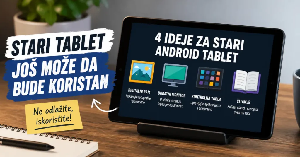 Kako iskoristiti stari Android tablet: 4 praktične namene 7 Stari Android tablet prikazan kao digitalni ram, dodatni monitor, kontrolna tabla i uređaj za čitanje