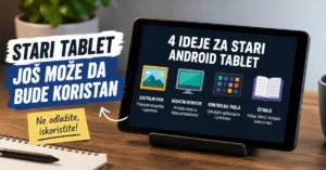 Stari Android tablet prikazan kao digitalni ram, dodatni monitor, kontrolna tabla i uređaj za čitanje