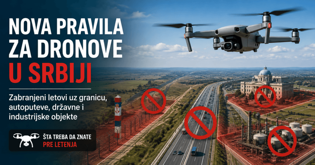 Nova pravila za dronove u Srbiji – ograničenja letenja uz granicu, autoputeve, državne i industrijske objekte