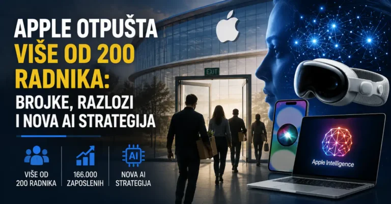 Apple otpušta više od 200 radnika iz Vision Pro, Siri i AI timova u okviru nove strategije i reorganizacije kompanije.