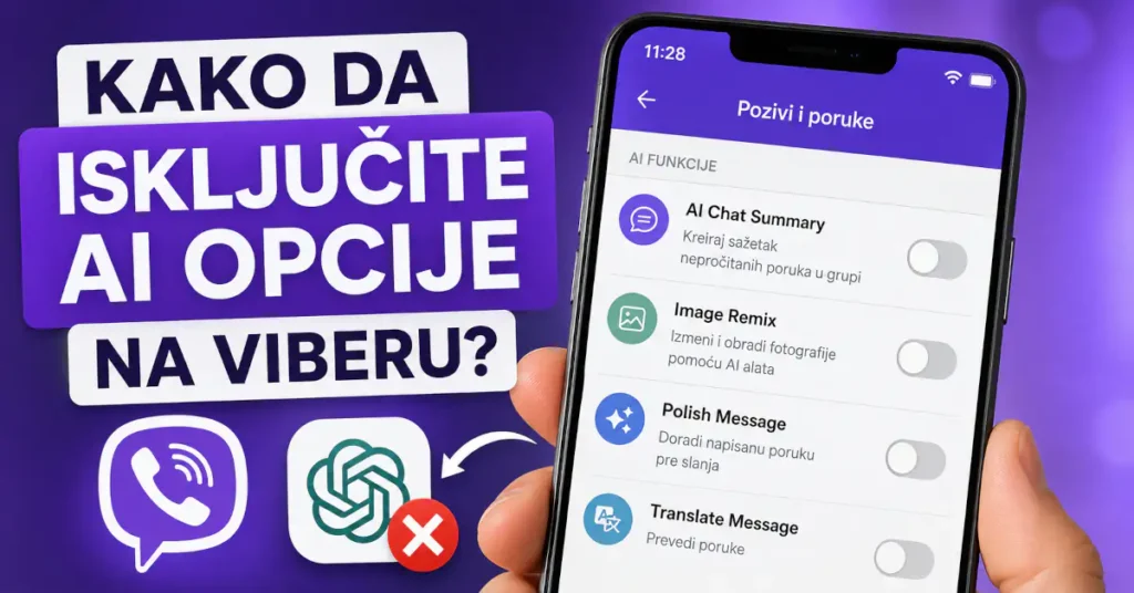 Kako isključiti AI opcije na Viberu – podešavanja za AI Chat Summary i Image Remix